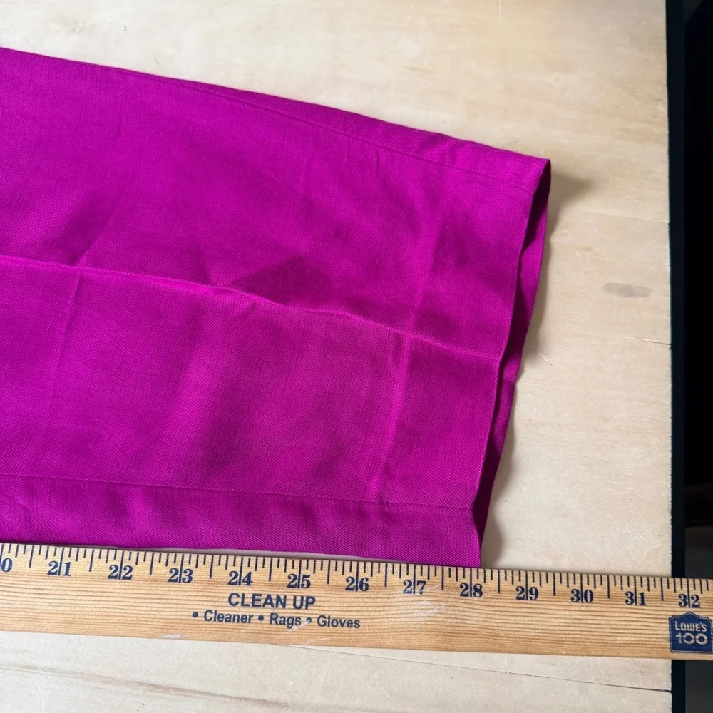 COS Bright Magenta Trousers Wide Leg - Adjustable Waist -Pockets 2 Linen Blend